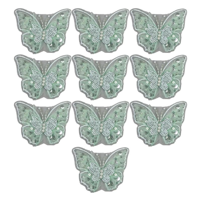 Glittering Sequins Butterfly Applique Decoration For Fabric Improvement On Hats Bags And DIY Ideas
