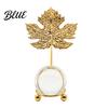 Soft Light Shadow Decor Faux Crystal Ball with Gold Leaf Stand Metal Statue