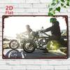 Retro Motorcycle Tin Sign Man Cave Garage Decor 20x30 Cm Metal Poster