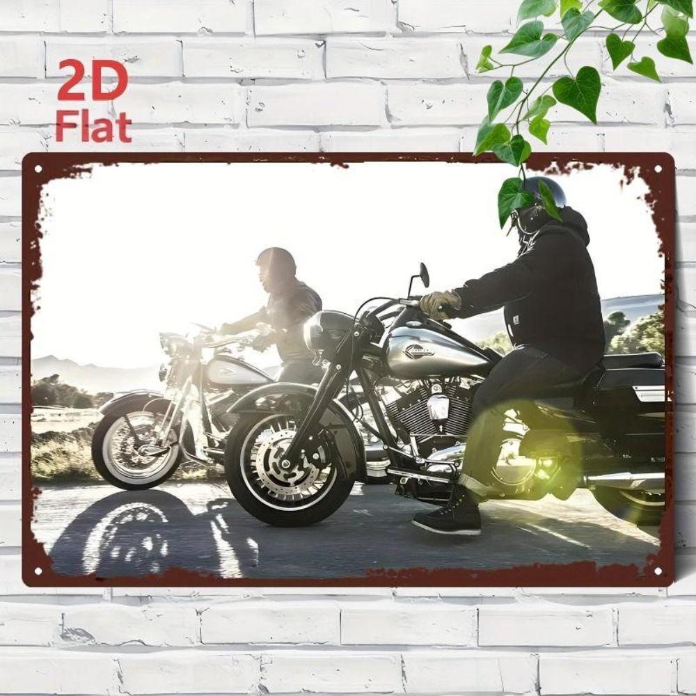 Retro Motorcycle Tin Sign Man Cave Garage Decor 20x30 Cm Metal Poster