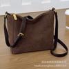 Suede bag women's large capacity 2025 new autumn and winter versatile retro shoulder underarm bag commuter bucket bag