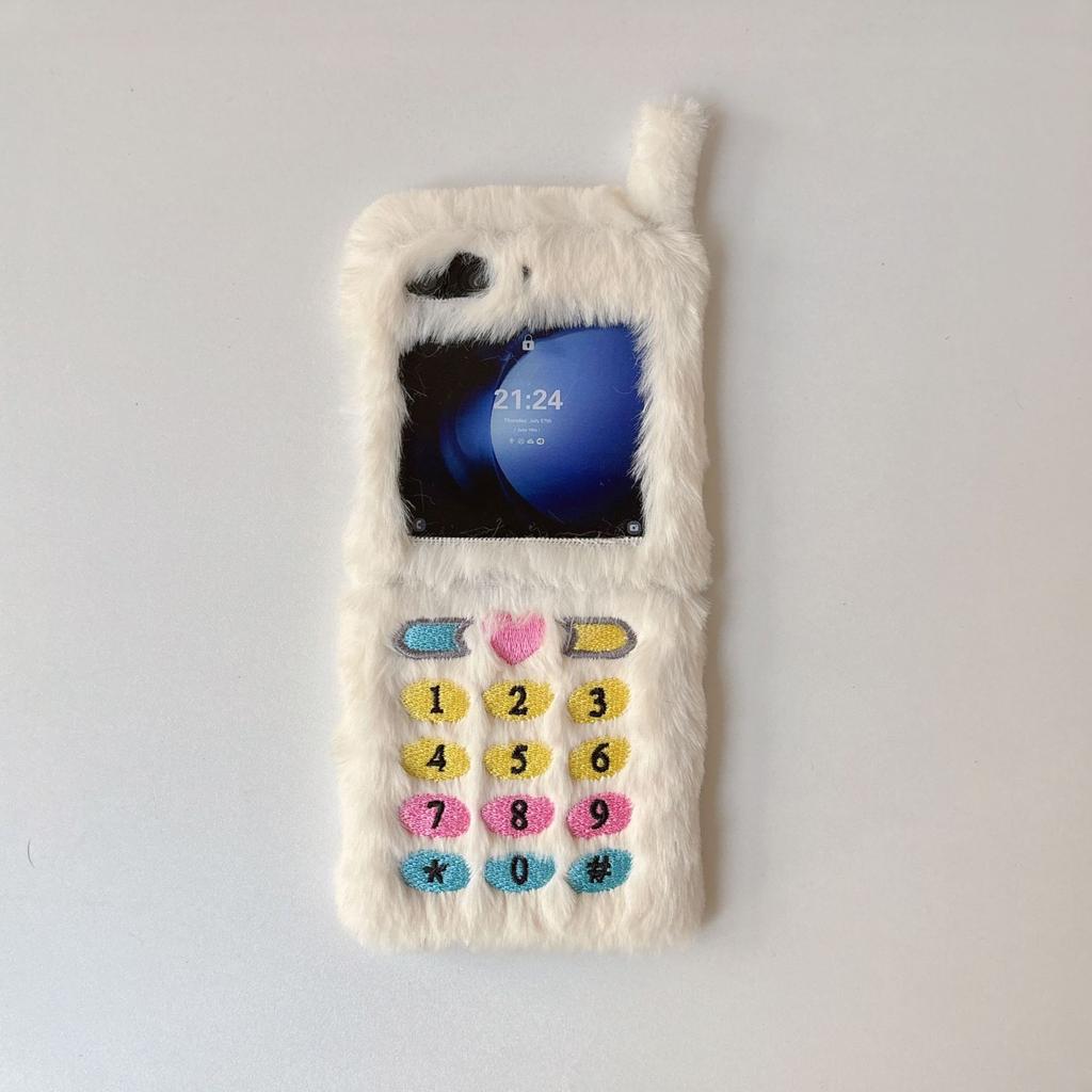 Autumn and winter plush folding big brother mobile phone case for Samsung Z FLIP6 trend Z FLIP5 creative 4/3 generation