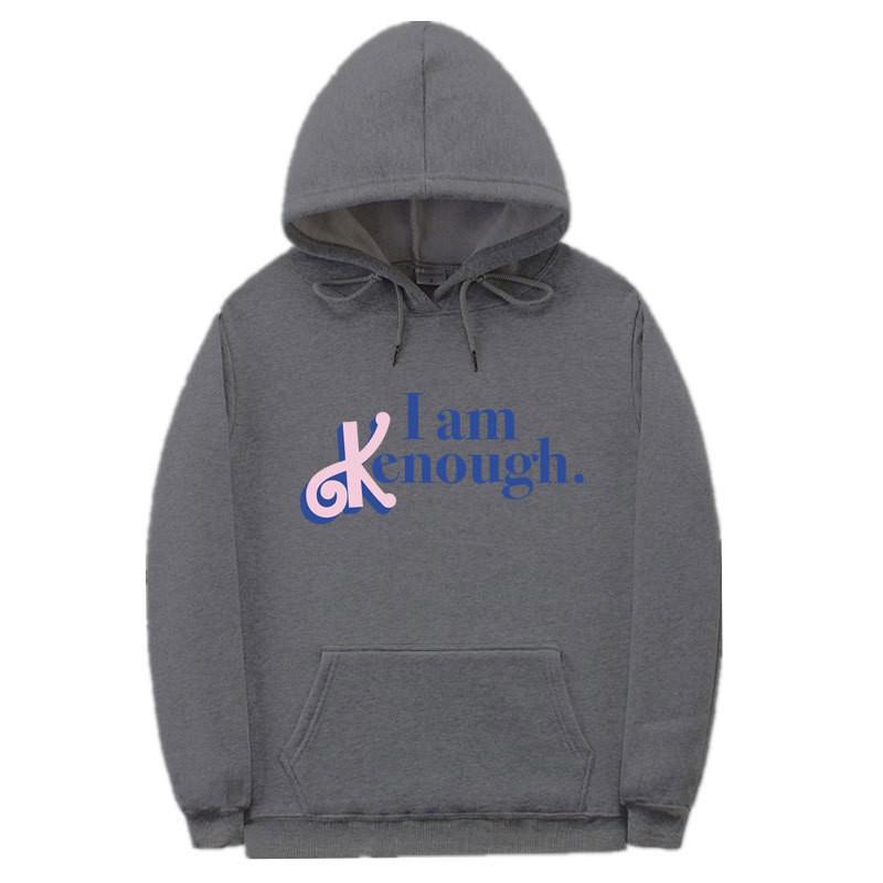Barbie Movie Inspired I Am Kenough Printed Hoodie Men Loose Fit Casual Sport Sweatshirt Fall
