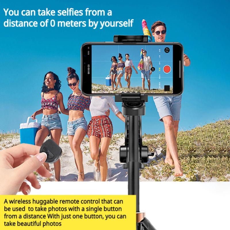 Bluetooth Selfie Stick Ultra-Mini Universal Foldable Travel Portable Floor Mobile Phone Quadrupod 360 Degrees Rotation