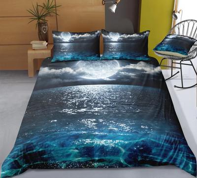 Reactive Printing Seaside Scenery Duvet Cover Sets Au Eu Us Size Sunrise Sunset Bed Linens Bedding Set Large Size Tg96