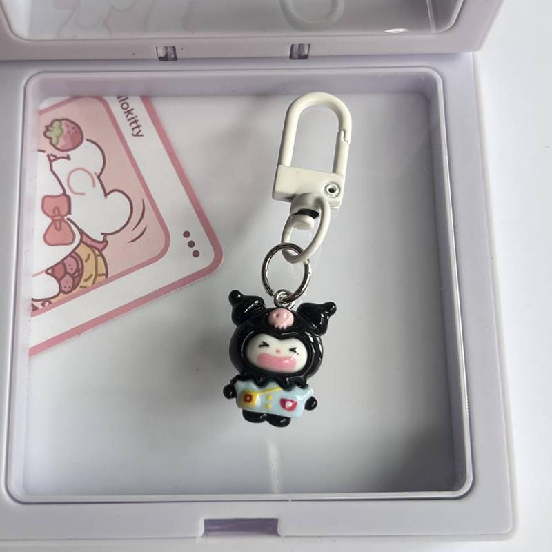 Kawaii Sanrio Kuromi Hello Kitty Cinnamon Dog Keychain Cute Cartoon Car Keychain Pendant School Backpack Decoration Kid Toy Gift