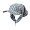 Rural Style Triangle Headscarf Hat Plaid Strappy Bandana Cap Retro Headscarf Baseball Hat  Travel