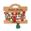4pcs/set Christmas Series Beaded Bracelet Santa Claus Snowman Snowflake Elk Elastic Beads Bangles Girl Xmas New Year Charm Gifts