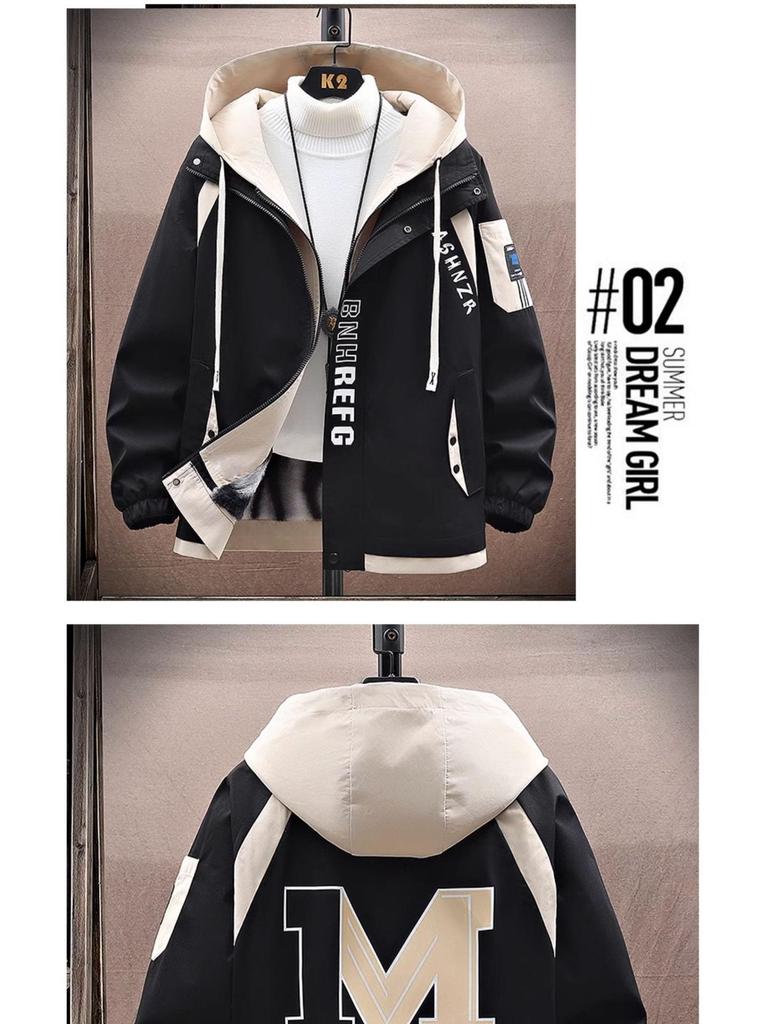 Herren Jugend Plus Samt Dicke Parka - Herbst & Winter Arbeitsjacke für Studenten