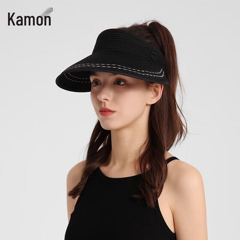 

Женская складная соломенная шляпа-козырек с кружевом Kenmont KM-6062 55-60cm