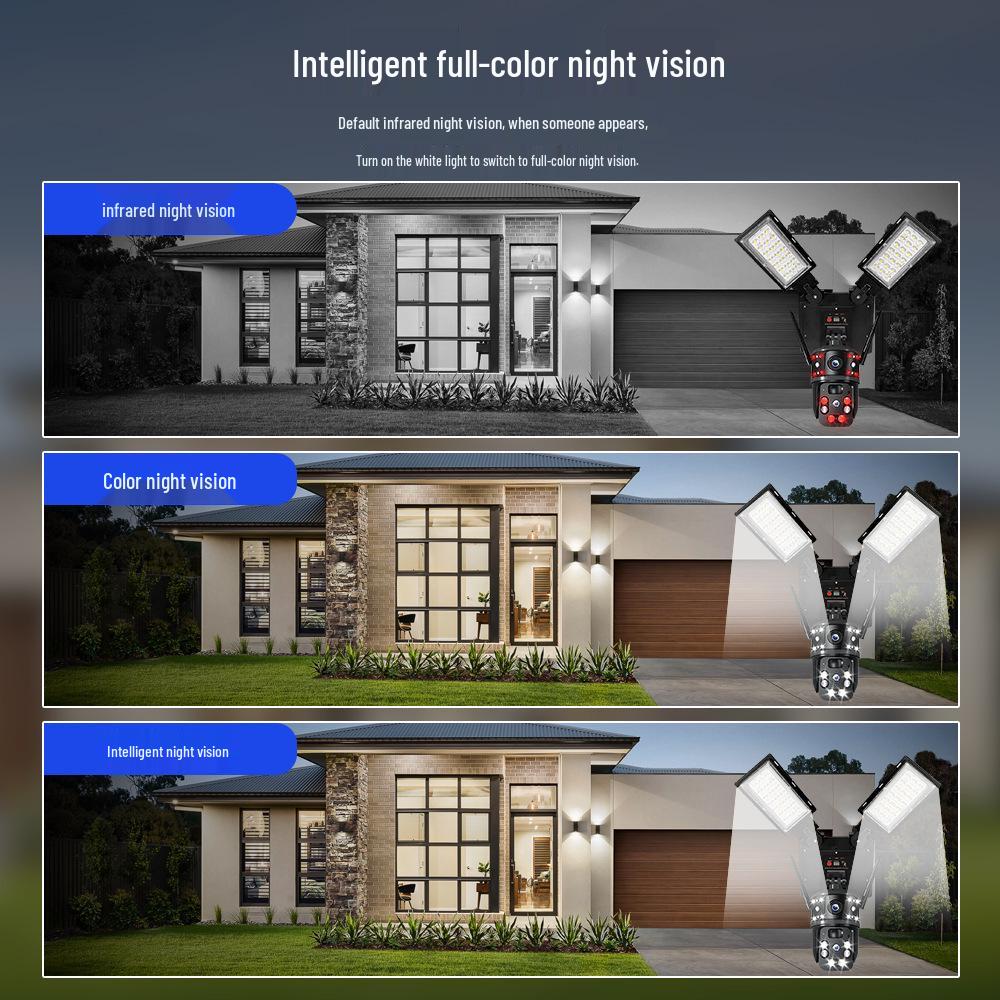 CrossV380 Solar 4G WiFi Street Light with Dual Lens, Waterproof Night Vision Camera.