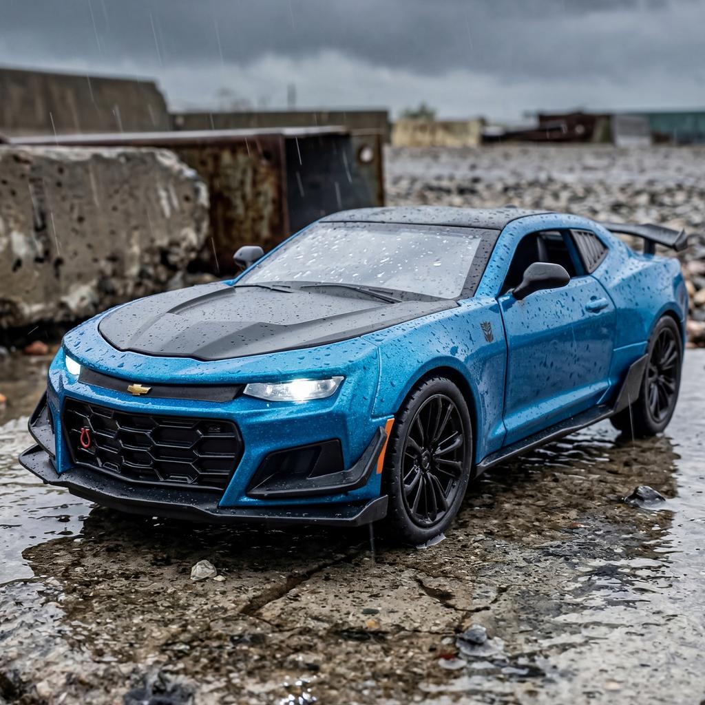 AABKB1 1:24 Chevrolet Camaro ZL1 Pony Car Alloy Metal Diecast Model Car High Simulation Collectibles Sound And Light Children Toy Car