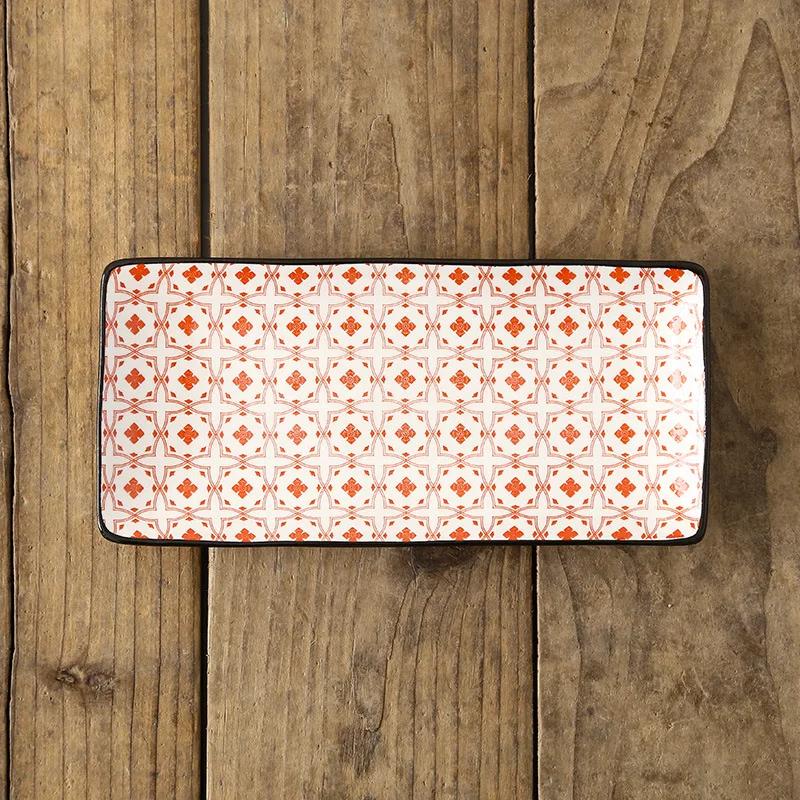 Stoviglie in Ceramica Stile Nordico Creativo Ristorante Piatto Rettangolare per Sushi Frutta Snack Domestici Piatto Piano Poco Profondo per Portata Principale