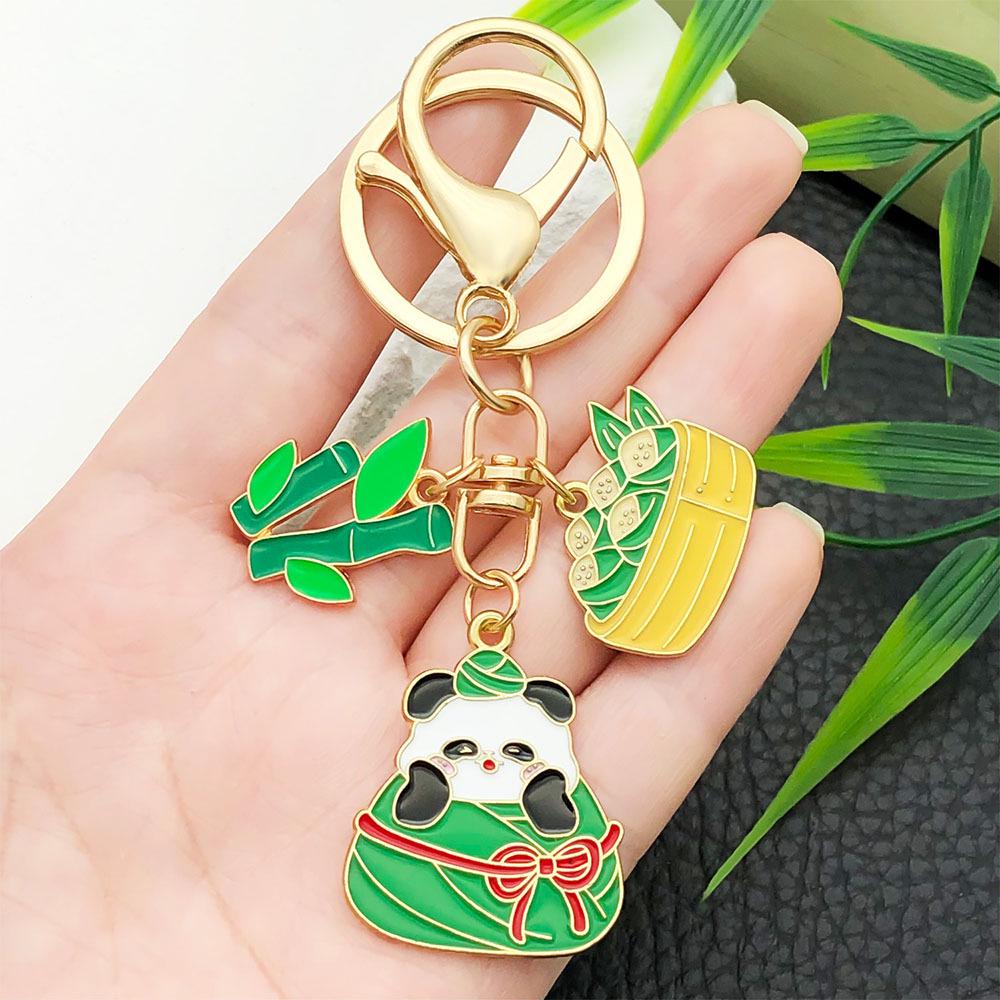 Cartoon Panda Zongzi Keychain - Cute Dragon Boat Festival Pendant for Backpack