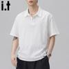Fingercroxxit Men's Tencel Linen Loose Polo Shirt