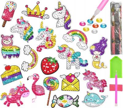 5D Diamantstickerei Kinder-Set mit Puzzle-Aufklebern