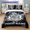 Set Biancheria da Letto Personalizzato Sunderland FC con Nome Testo 1 Copripiumino+2 Federe Logo Calcio Regalo Personalizzato per Occasione Speciale Decorazione Camera da Letto
