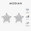 MODIAN D Color Dazzling Moissanite Earrings 925 Silver Trendy Cute Snowflake Stud Earrings For Women Fine Jewelry