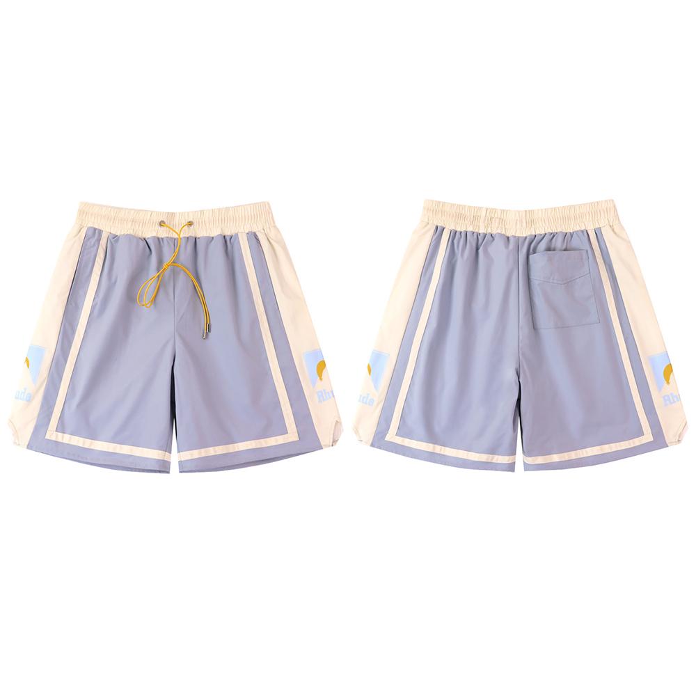 8691 Men's Logo Print Casual Shorts, Elastic Waist Drawstring Nylon Shorts, Summer Streetwear Beach Swim Trunks