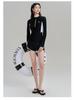 Women's Sporty Zipper Plus Size One-Piece Slimming Racing Swimsuit