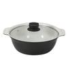 Bestco Bistro Calore Tabletop Induction Cooking Pot with Glass Wine Pot, 24cm, Lid, Red, Ceramic, NQ-0053