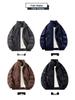 Men's Trendy Plus Size Suede Velvet Leather Motorcycle Jacket - Windproof American Retro Style
