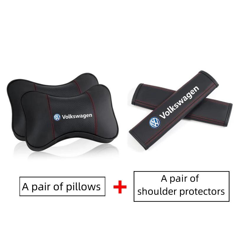 

2026 Hot For VW VOLKSWAGEN Car Headrest Neck Pillow Seat Belt Shoulder Pads Auto Travel Accessories For Volkswagen VW Polo 6R 6N