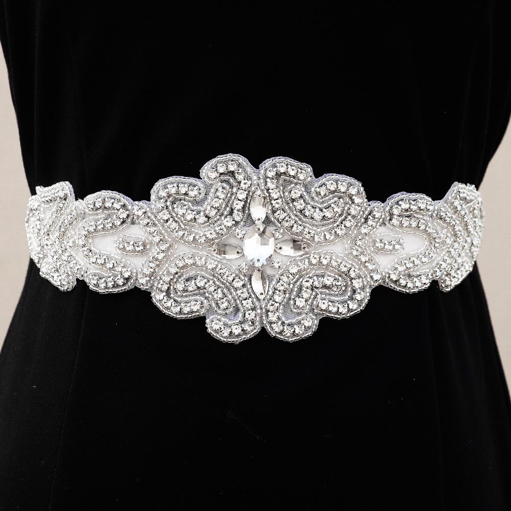 Luxurious Bridal Rhinestone Waistband - European & American Wedding Dress Belt