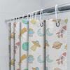 Space Exploration Shower Curtain Cartoon Print Bathroom Decor Set Cute Space Ship, Planet Earth Moon Design For Kids