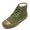 High-top labor insurance shoes farmland training protection flat-soled liberation shoes army green canvas shoes outdoor construction site