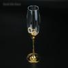 Scandinavian Crystal Champagne, Glass of Red Wine, Wedding Cup, Golden Heart of Europe