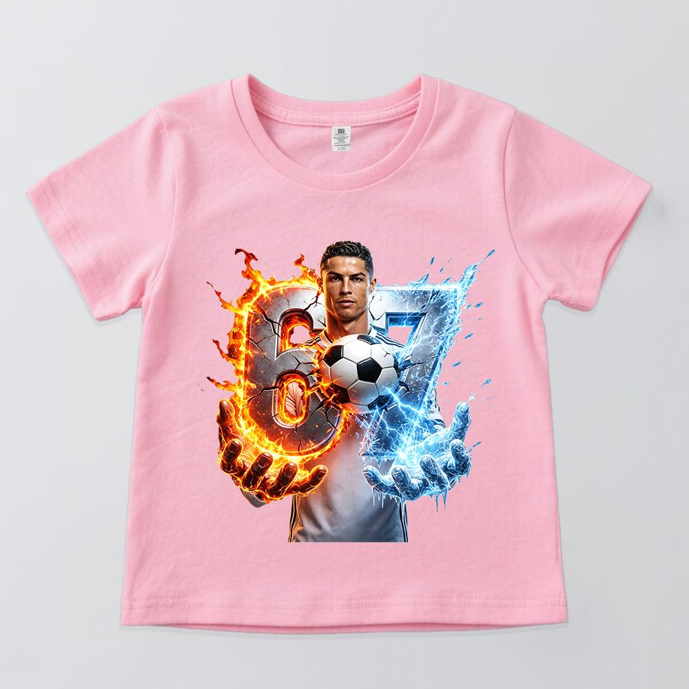 CR7 Ronaldo 67 Pattern Print Kids T Shirt Casual Children Clothing for Boys and Girls