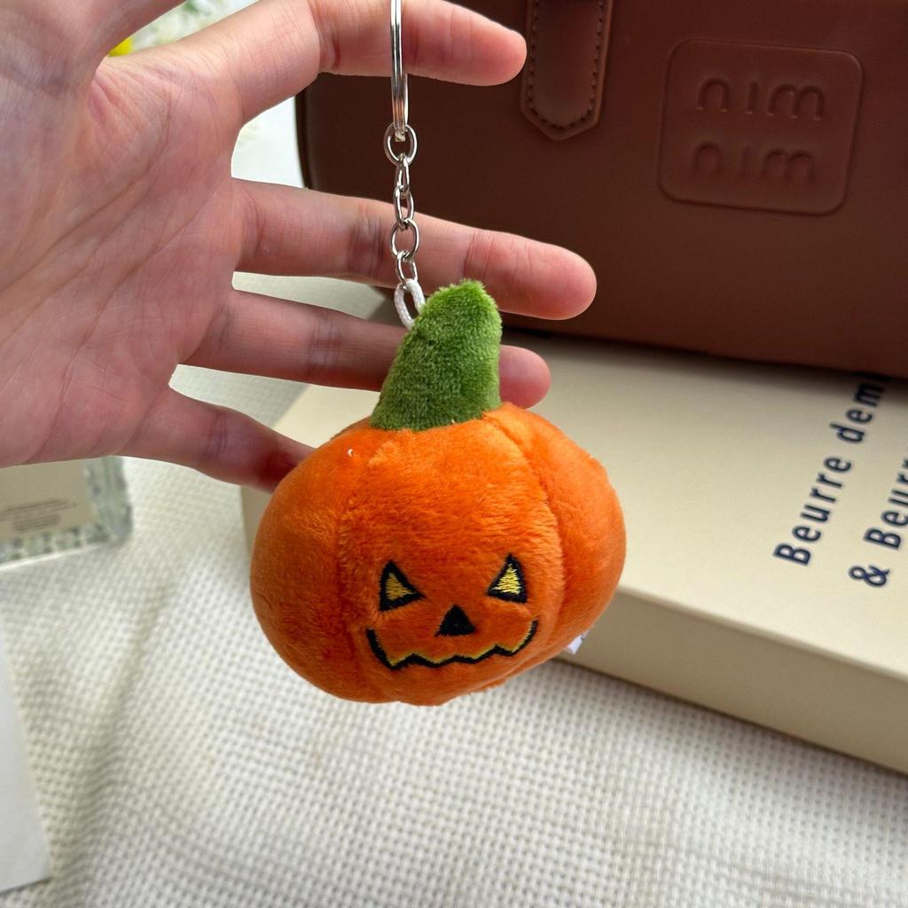 In-Stock Funny Halloween Pumpkin Plush Keychain Toy