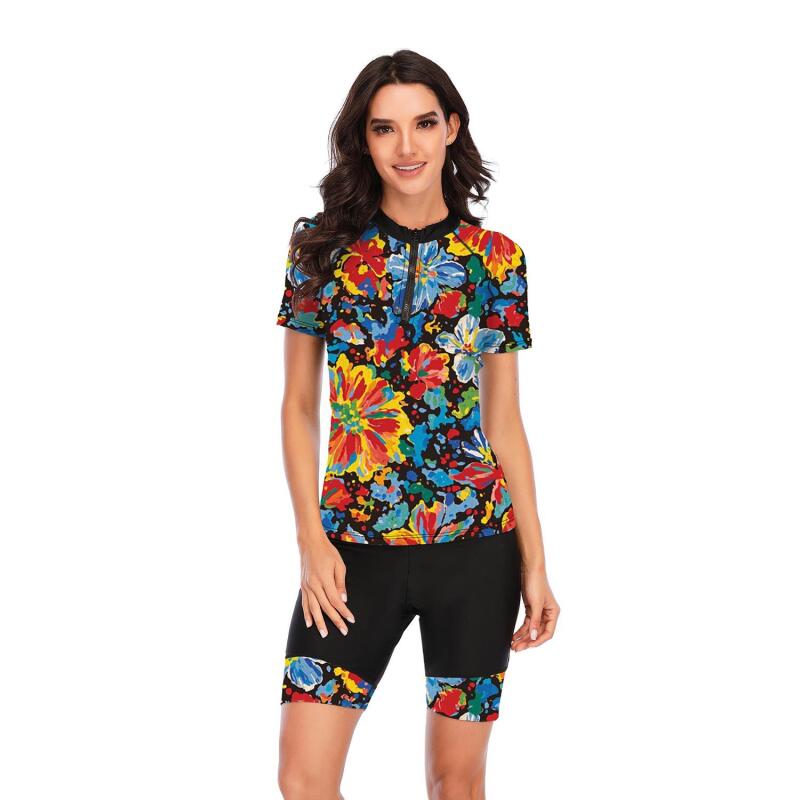Split Short-sleeved Surf Suit Sunscreen Women's Swimsuit Fashion Swimsuit Wetsuit