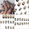 24 Pieces of Chinese Valentine's Day Simple Black and White Silver Graffiti Love Line Design, Wearing Nail Art, Nail Art, Fake Nails
