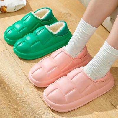 Fashion Autumn and Winter Waterproof Cotton Slippers, Household Slippers, Household Cotton Indoor Postpartum Shoes, Plush