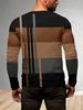 Lässiges 3D-Digitaldruck-Kontrastmuster Herren Langarm-T-Shirt für Frühling und Herbst Outdoor-Bekleidung, bequeme Polyesterfaser