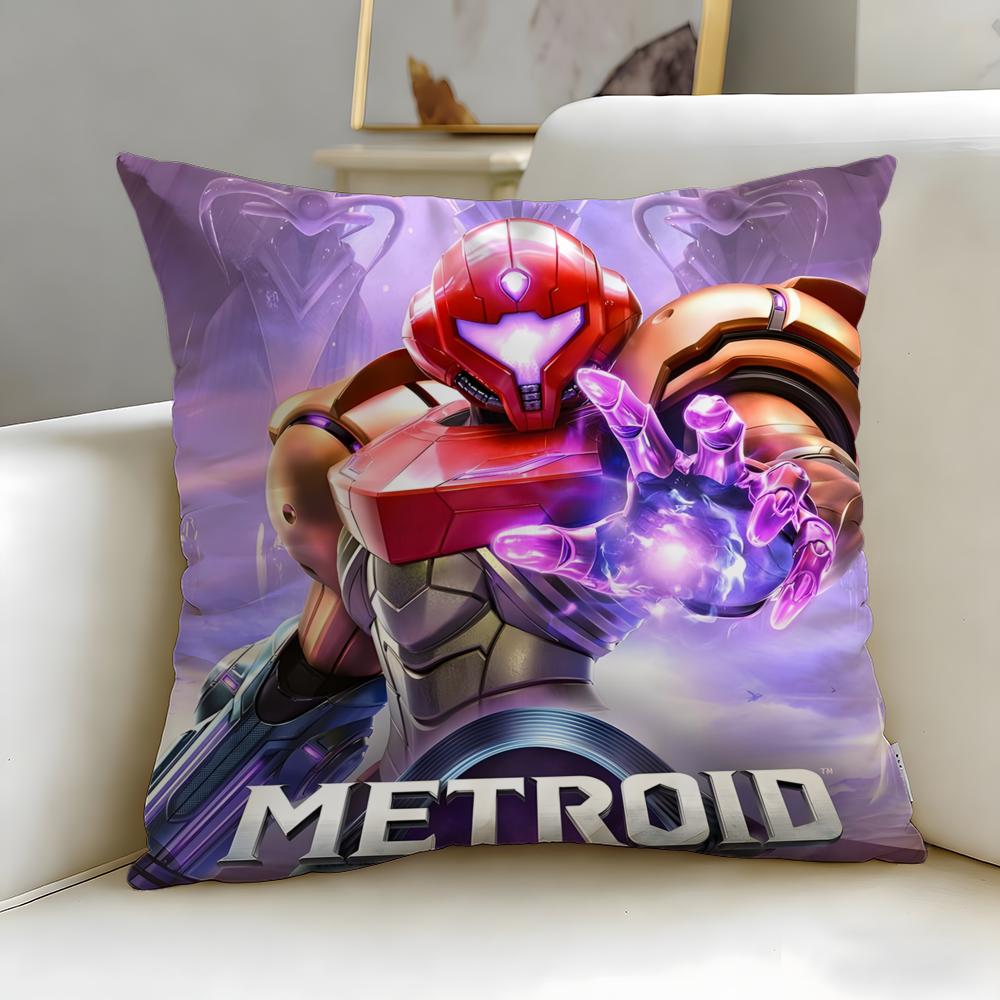 classic game Metroid Cushion Cover Soft & Easy-Wash Pillow Case – Versatile for Couch, Bed, Travel and Office