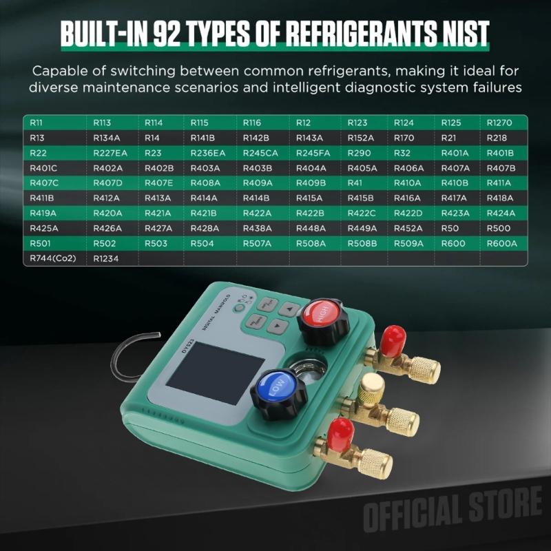 High Precise Car Air Conditioning Refrigerants Pressure Gauge with LED Display Suitable for Easy Monitoring Diagnostics
