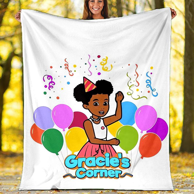 Gracie's Corner Theme Printed Blanket - Perfect for Couch, Bed, Travel & Outdoor Use | Machine Washable, Cozy & Durable.