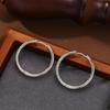 Silver Needle Geometric Heart Hoop Earrings - Retro & High-End Style for a Bold Look