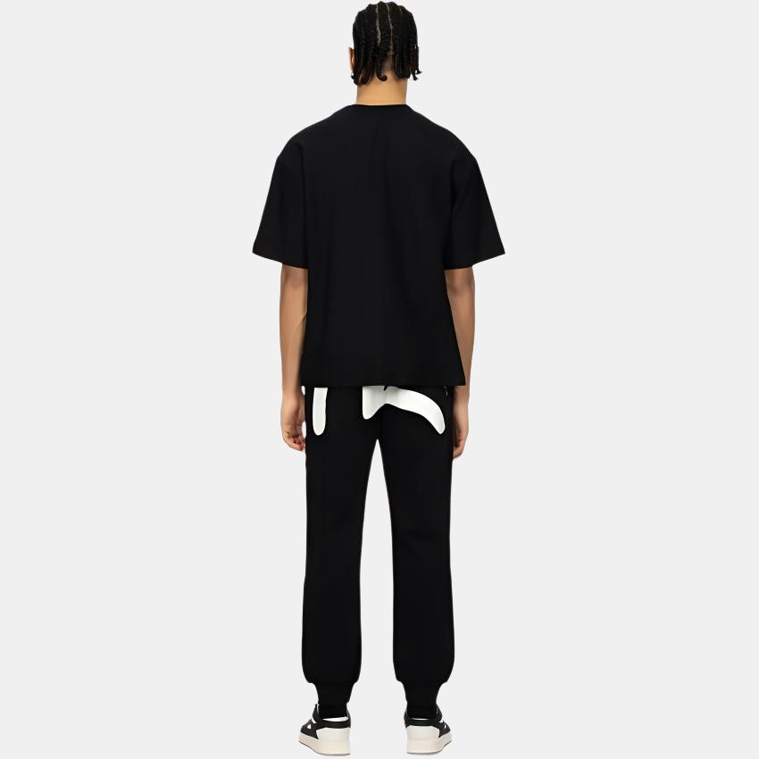 EVISU Casual Pants Men's Black Moderate Cuffed Pants 2ESHTM4SP7062STCT