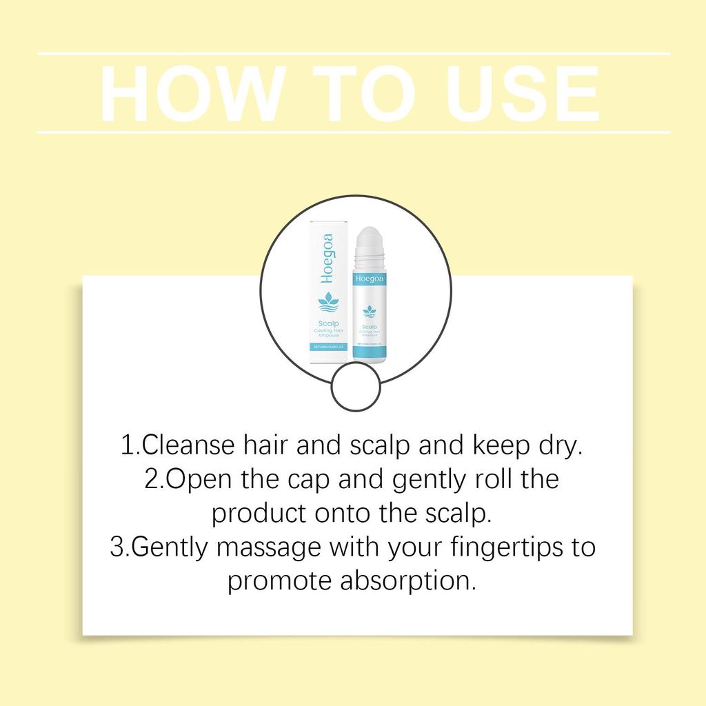 Hoegoa Peppermint Scalp Rolling Balls Essence - Gentle and soothing hair care essence for massaging the scalp.