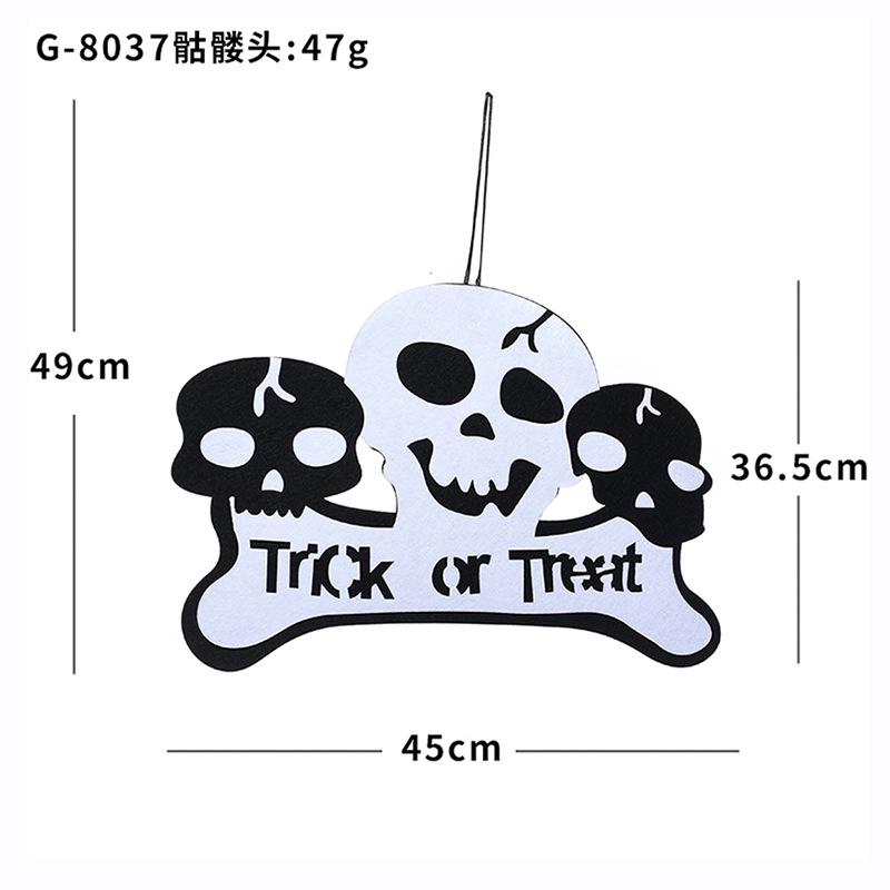 Halloween Rectangular Non-Woven Pumpkin Skull Kindergarten Door Hanging Bar Shopping Mall Pendant Scene Decorative Props