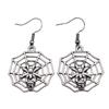 Gothic Spider Charm Dangle Earrings Halloween Horror Arachnid Drop Earrings Dark Punk Goth Jewelry