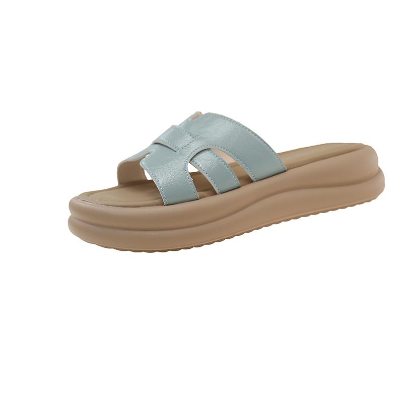 

Fashion 2025 New Thick-soled Slippers Women s Summer Outerwear Slip-on Non-slip Sandals Lightweight and Durable Beach Flip-flops 35 светло-синий