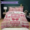 Gorgeous Bow Pattern Bedding Uilt Set Uilt Cover Pillowcase Home Decoration Birthday Gift (1 * Duvet Cover + 2 * Pillowcase  Without Core)112