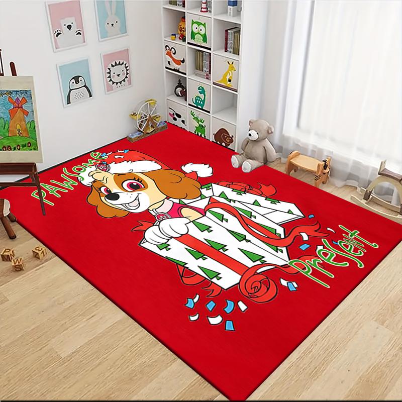 1Pc Paw Patrol Christmas Adventure Carpet Rug Soft Washable Antislip Home Living Room Sofa Mats Personalized Christmas Rug
