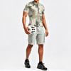 Men's Short Sleeve Cycling Jersey Breathable Quick Dry Half Zip Round Neck Printed Sports Shirt Lightweight Performance Top for Biking