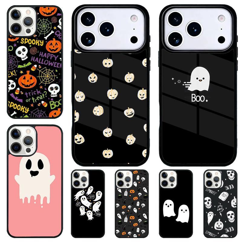 HALLOWEEN Ghost TPU Phone Case for iPhone 17 Air 16 15 11 12 14 13 Pro Max Shockproof Cover